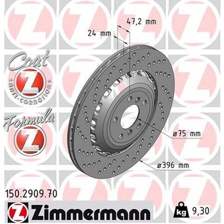 Zimmermann BRAKE DISC REAR-FUSION Z/COATED 396X24MM 150.2909.70
